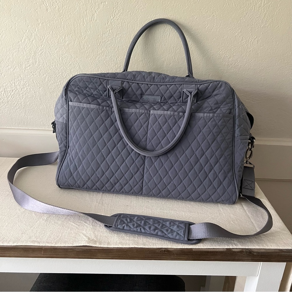 Vera Bradley Duffle Weekender Bag Grey